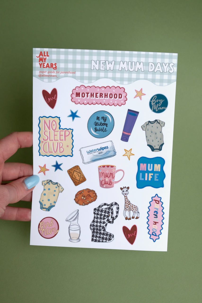 'New Mum Days' Sticker Sheet