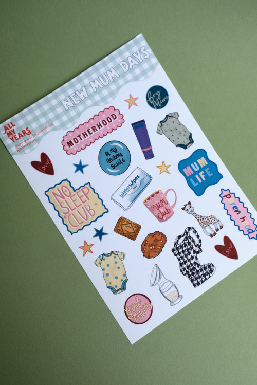 'New Mum Days' Sticker Sheet