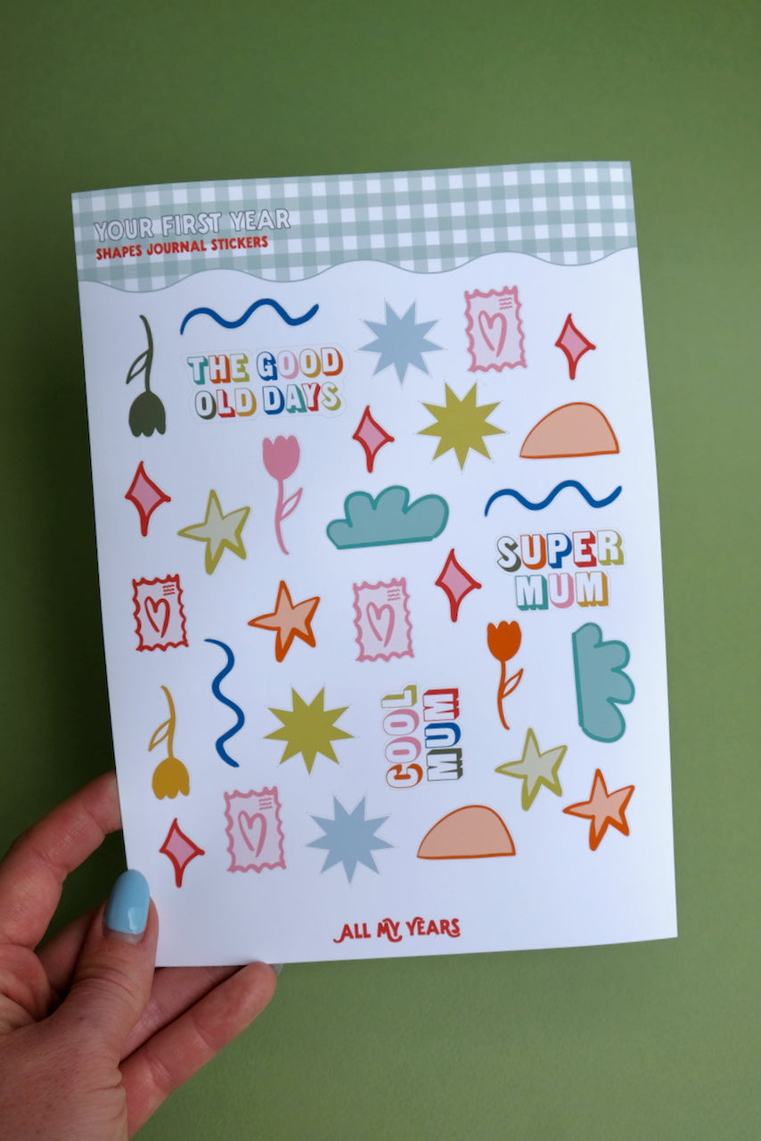 Shapes Journal Sticker Sheet