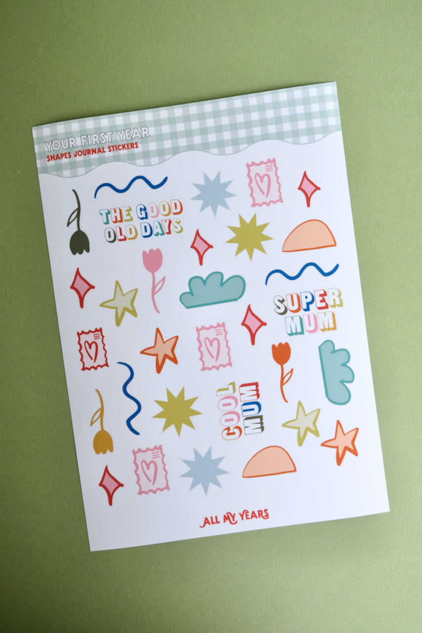 Shapes Journal Sticker Sheet