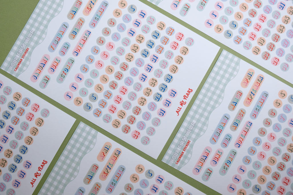 Calendar Dates Sticker Sheet