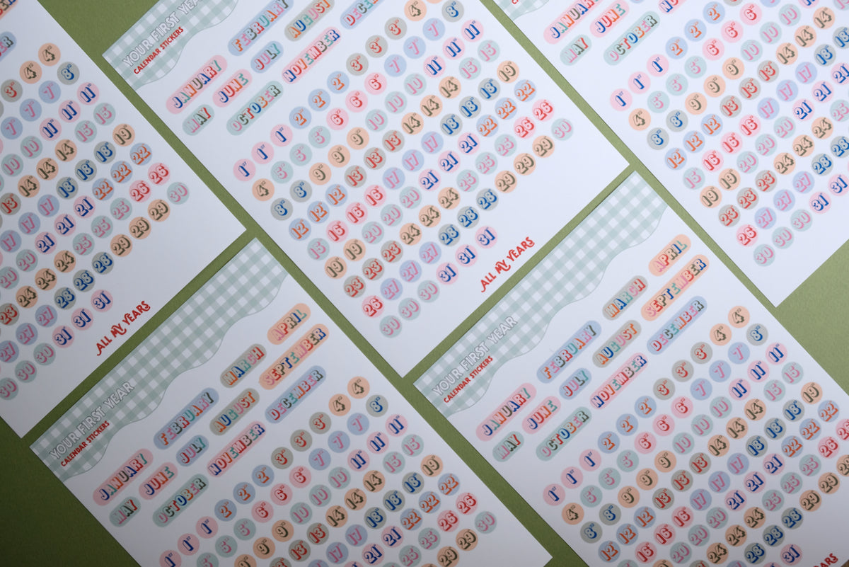 Calendar Dates Sticker Sheet