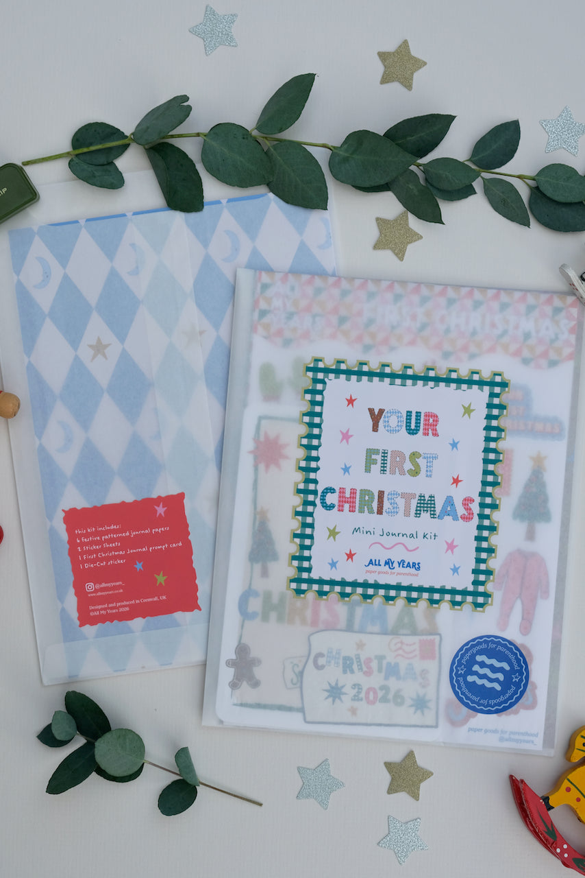 YOUR FIRST CHRISTMAS- Mini Christmas Journal Kit, Baby's First Christmas Scrapbook Set