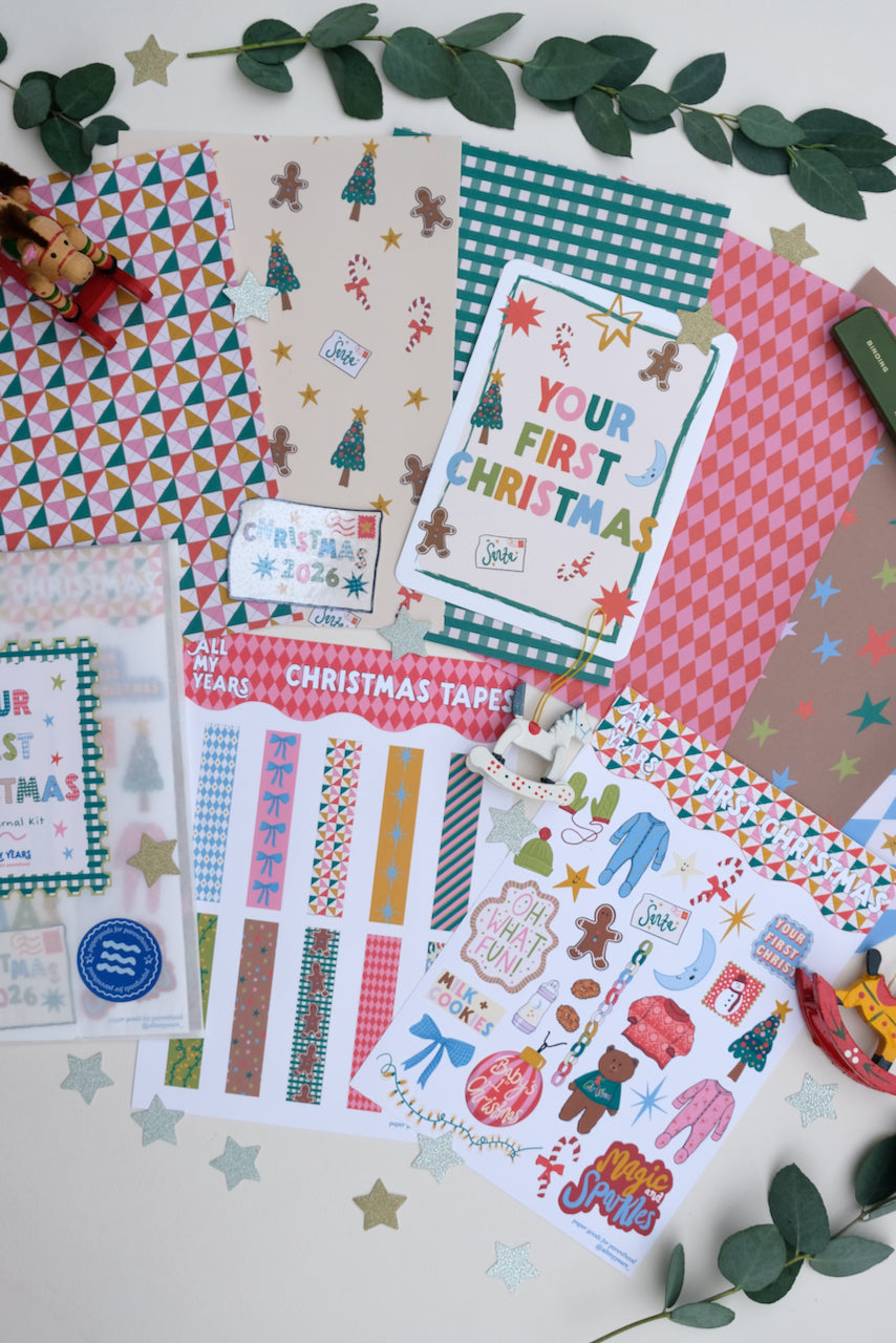 YOUR FIRST CHRISTMAS- Mini Christmas Journal Kit, Baby's First Christmas Scrapbook Set
