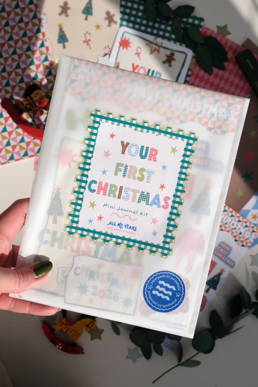 YOUR FIRST CHRISTMAS- Mini Christmas Journal Kit, Baby's First Christmas Scrapbook Set
