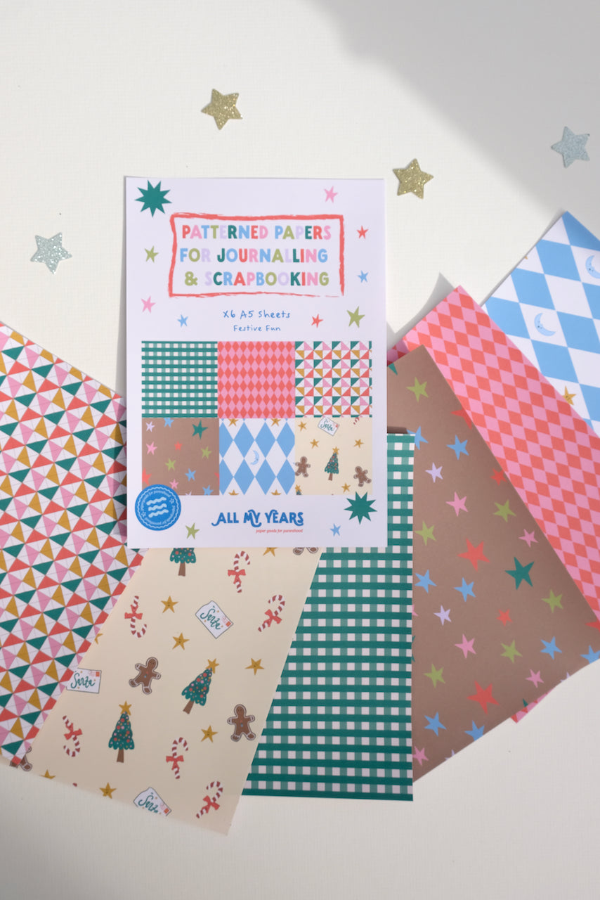Festive Fun Journal Scrapbook Patterned Papers