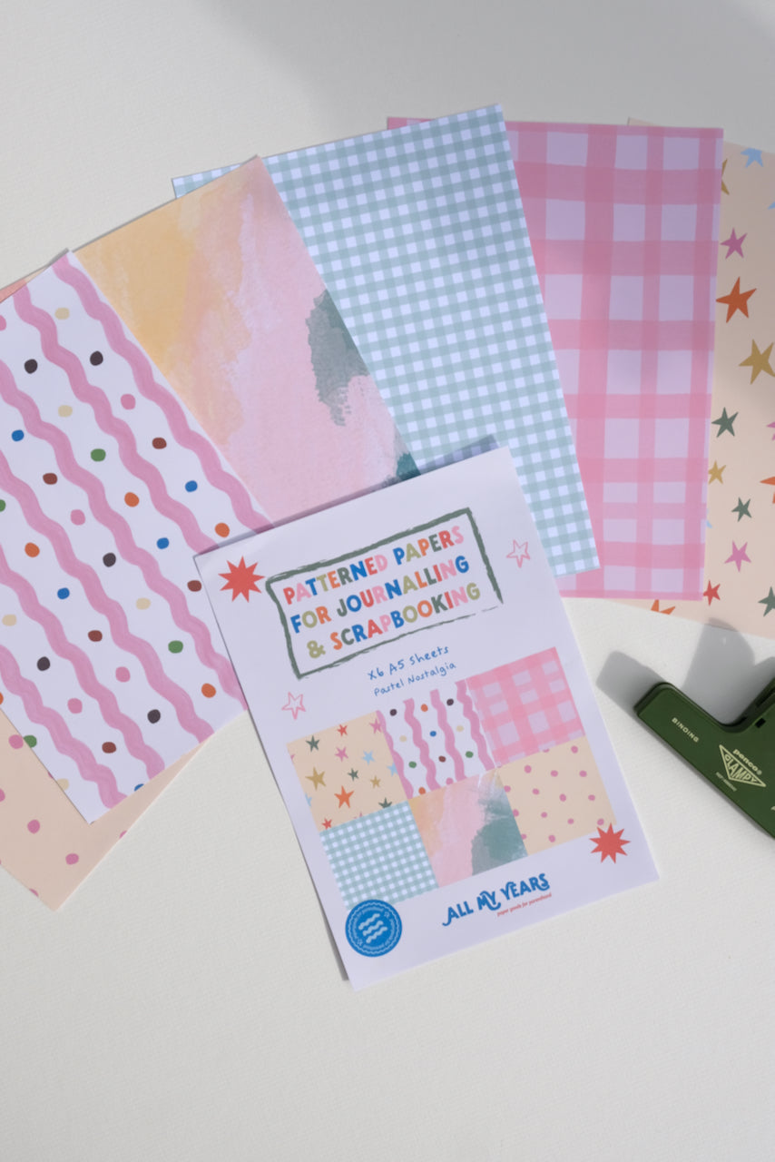 Pastel Nostalgia Journal Scrapbook Patterned Papers
