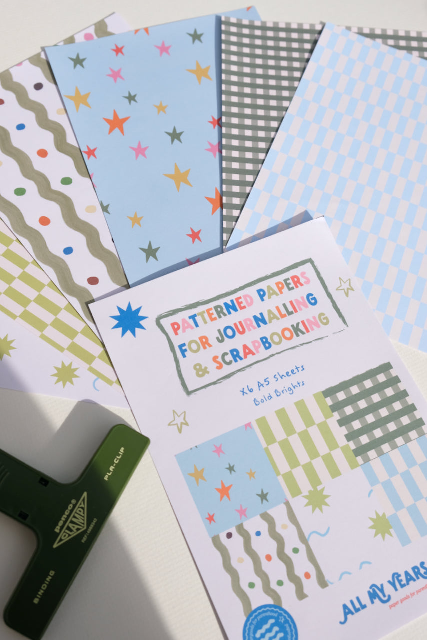 Bold Brights Journal Scrapbook Patterned Papers