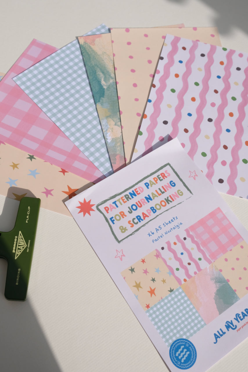 Pastel Nostalgia Journal Scrapbook Patterned Papers