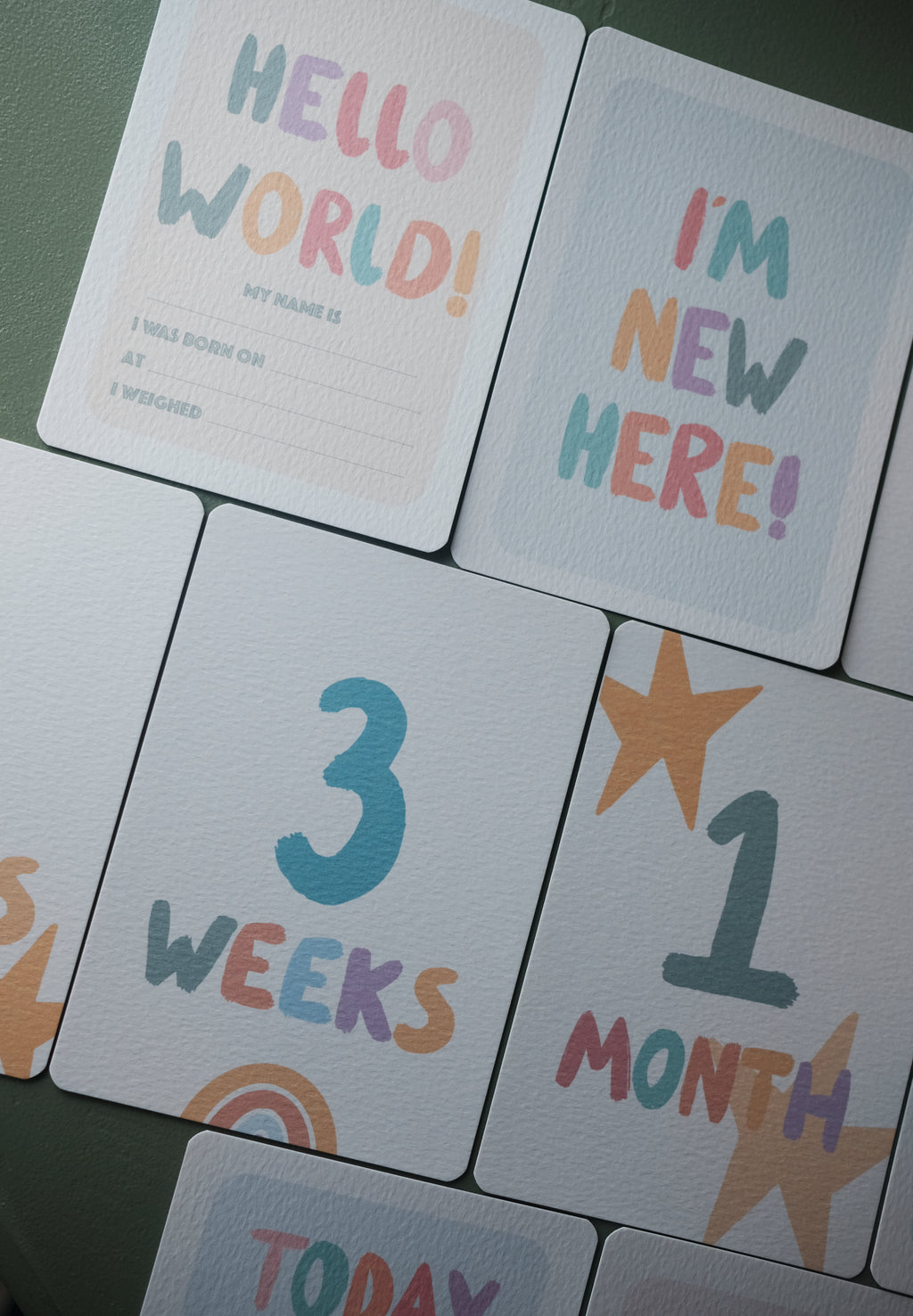 Colourful Baby Milestone Cards