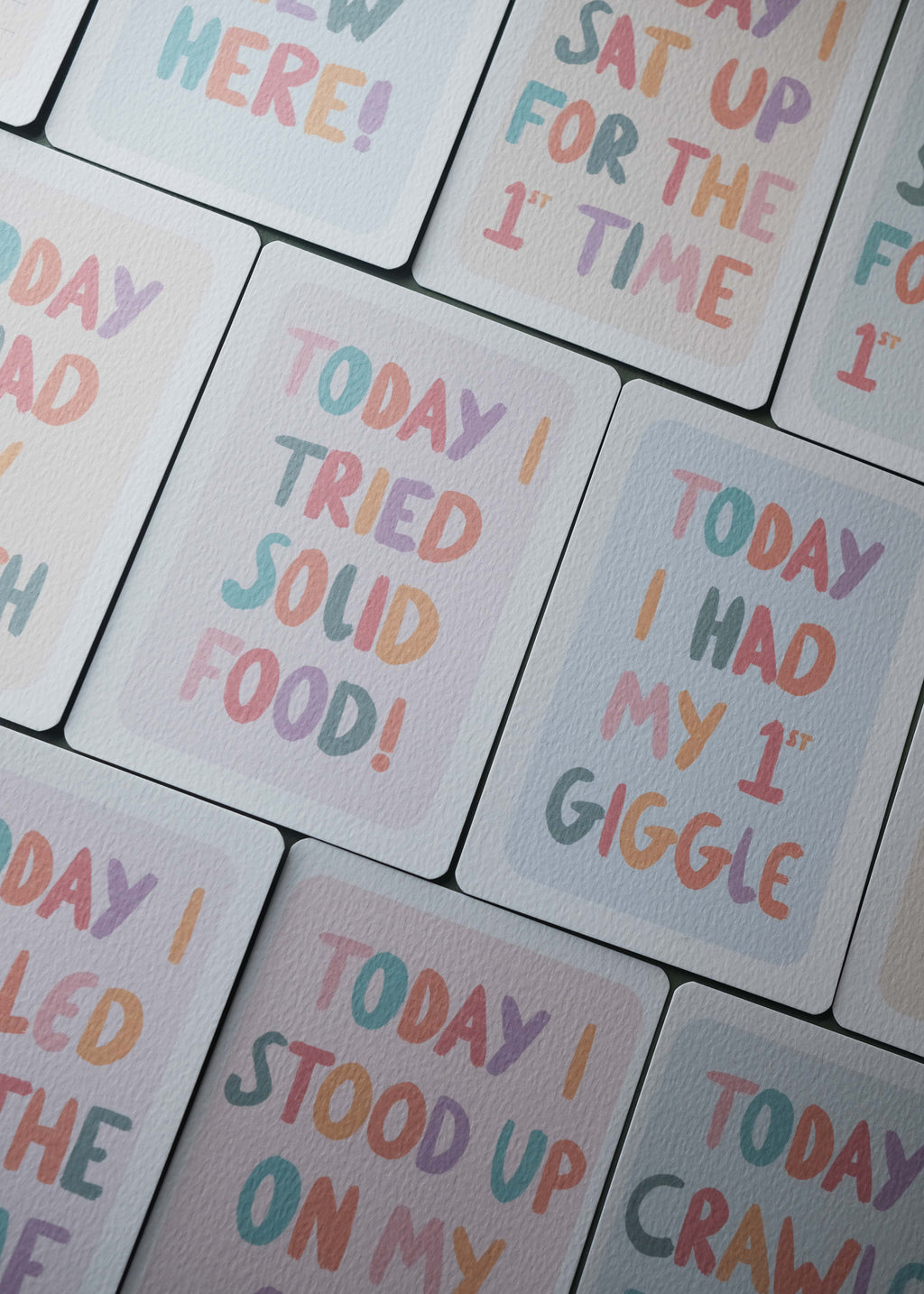 Colourful Baby Milestone Cards