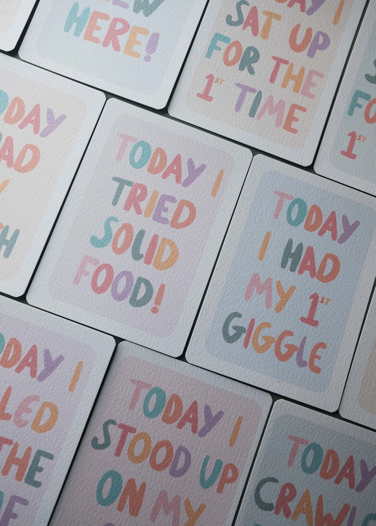 Colourful Baby Milestone Cards