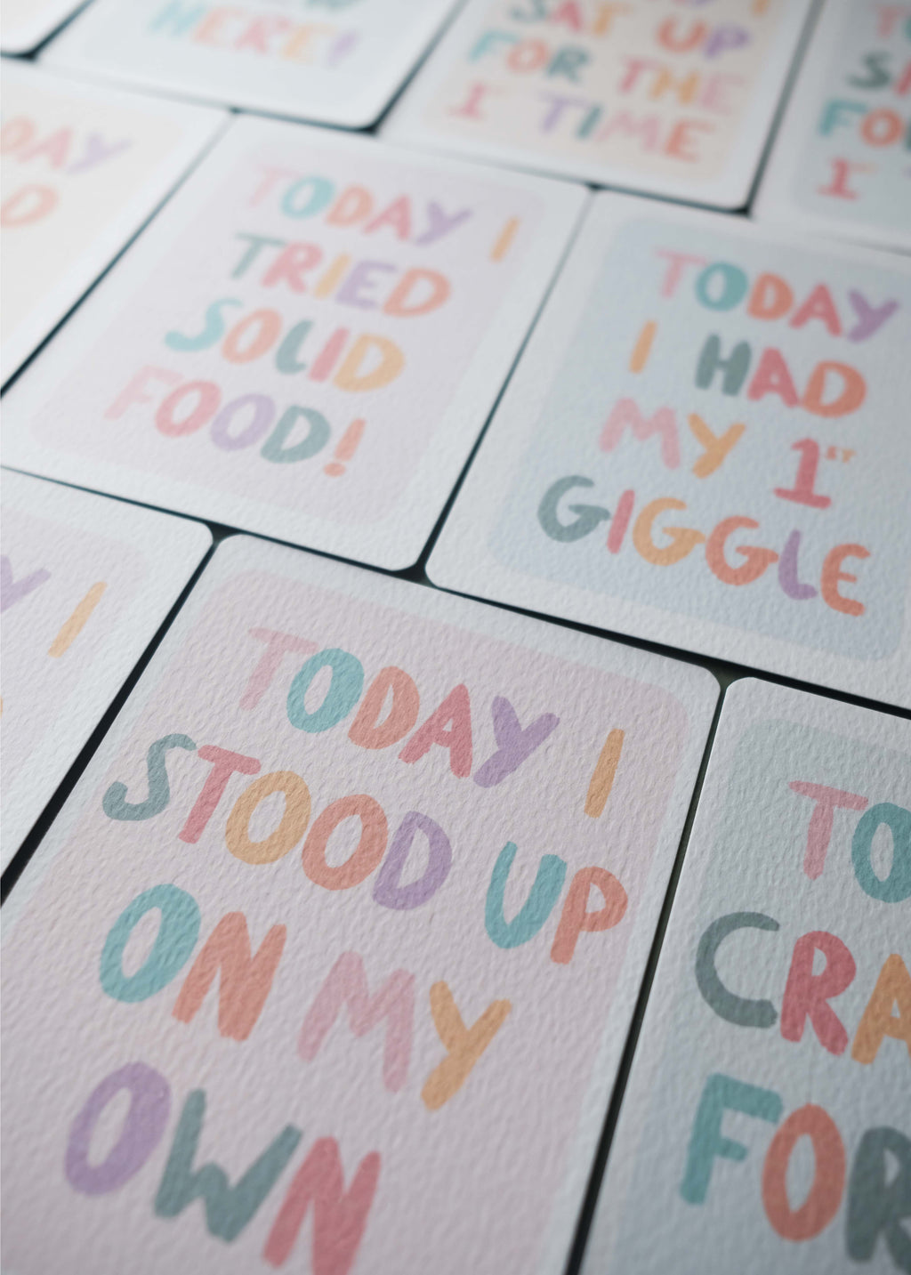Colourful Baby Milestone Cards