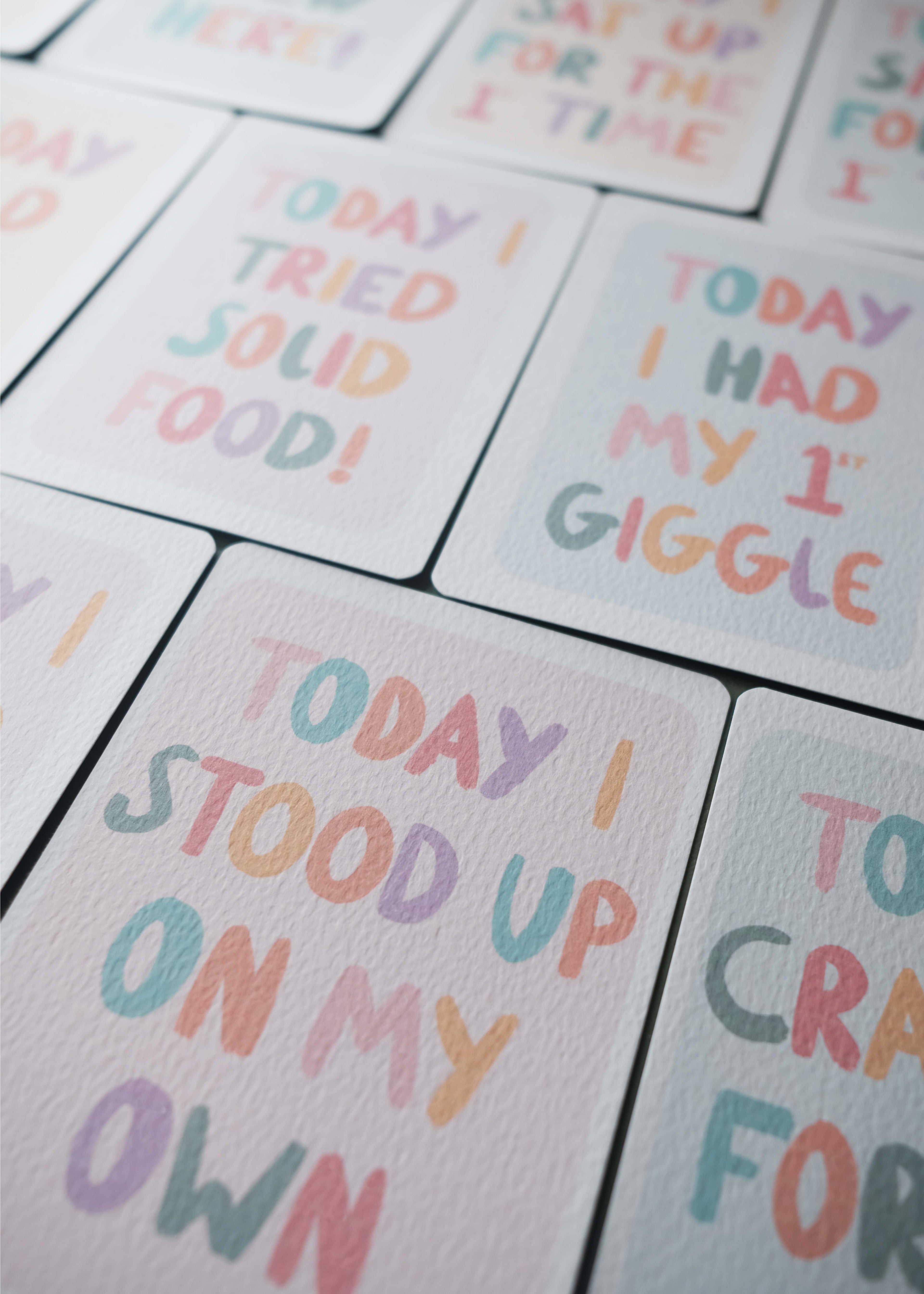 Colourful Baby Milestone Cards
