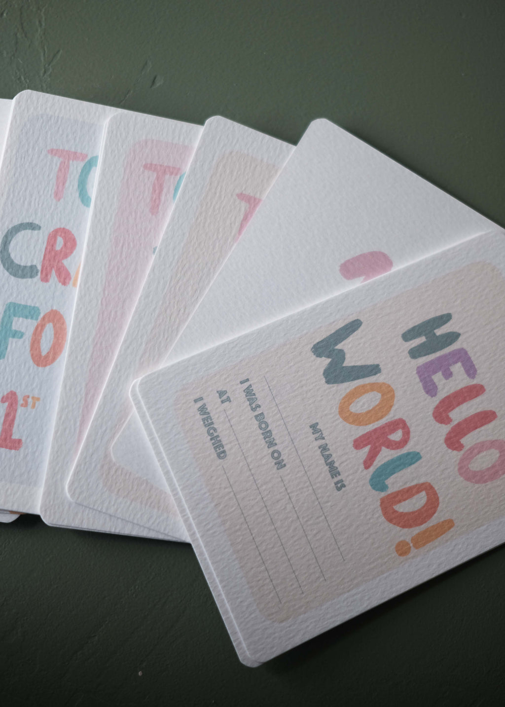 Colourful Baby Milestone Cards