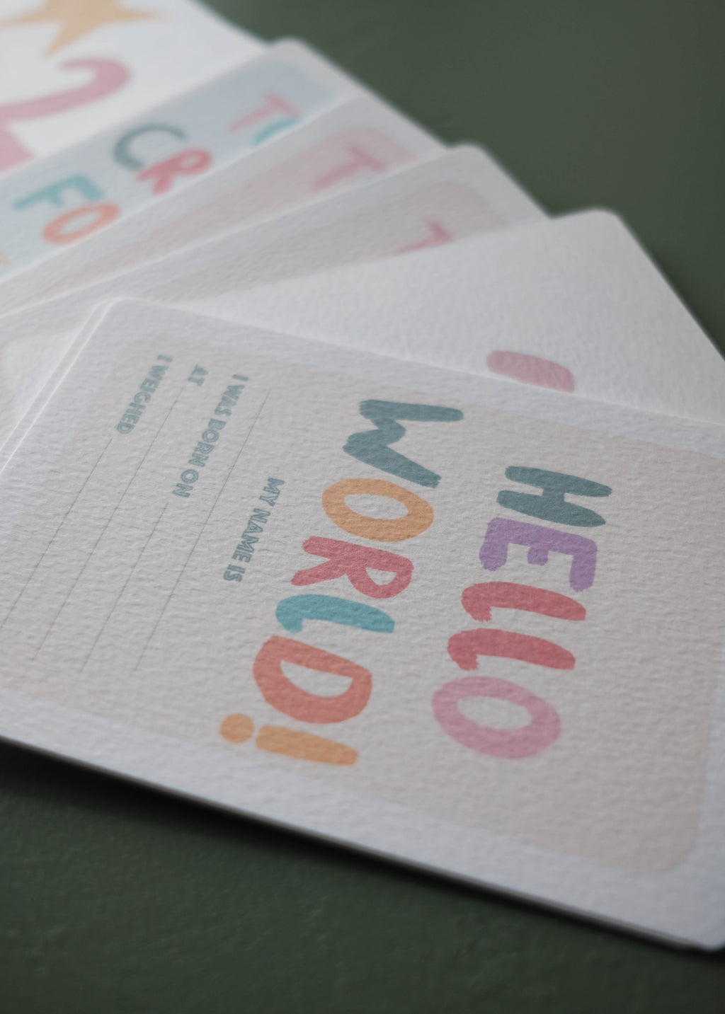 Colourful Baby Milestone Cards
